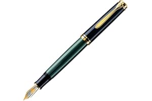 Pelikan Sovereign M600 Luksusowe pióro wieczne klasy premium, cienka stalówka, czarne/zielone