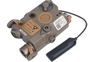 NMVB FMA AN/PEQ-15 Batería + Linterna LED Blanca 20 mm Rail Airsoft PEQ para AEG GBB CQB, Gris