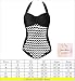 HASIDING Retro Wave Striped One Piece Swimsuit Halter Bathing Suit for Women Blue Size XL