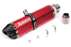 RTGE 51mm universale tubo marmitta di scarico moto Doppio foro esagonale modifica 2 pollici DB Killer tubo di scappamento moto in acciaio inox parti di modifica tubo di coda,Adatto per scooter dirt bike,C