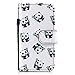 Produktbild iPhone 5 / 5S / SE Hülle, Chreey Schöne Persönlichkeit PU Leder Schutzhülle mit Bunte Muste Flip Case Handyhülle mit Standfunktion Kartenfächer Brieftasche Hülle [Panda]