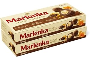 ‎MARLENKA MARLENKA® Kakao - Honigkugeln DuoPack | Honey Nuggets | Gebäckkugeln mit Honig | 2 x 10 Bälle | 2 x 235g | Süßigkeiten Großpackungen | Lange Haltbarkeit - Ablaufdatum mehrere Wochen