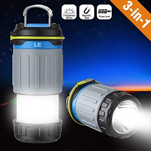 LE LED Camping Laterne mit 3200 mAh Powerbank & Taschenlampe, 3 Licht-Modi, USB Wiederaufladbar zusammenklappbar mit Magneten Tragbare Camping Lampe Zeltleuchte Notlaterne - 7