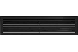 Grille de ventilation KRATKI FRESH | 17x70cm | Noir | Grille à air chaud avec lames en acier | Grille d'extraction pour ventilation de cheminée | Pour chaque type d'intérieur