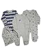 The Essential One - 3 Pack Baby Boy Bear Sleepsuits Babygrows- Blue Grey - 12-18 Months - ESS137
