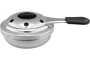 BORDSTRACT Mini Bruciatore Per Fonduta, Riscaldatore Per Fonduta Portatile in Acciaio Inossidabile con Maniglia Anti-Scottatura, da Utilizzare con Gel Combustibile O Alcool, Bruciatore di Ricambio Per Pentole Pe