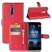 Produktbild Schutzhülle für Nokia 8, DN-Alive, Brieftaschen-Design, flexibles Kunst-Leder, Kartenhalter, kratzfest, stoßfest