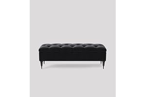 AZ Interiors Royal Furniture Chesterfield Ottoman Storage Box Bench – Upholstered Velvet End of Bed Bench, Footstool Coffee Table, Large Blanket Box & Window Seat