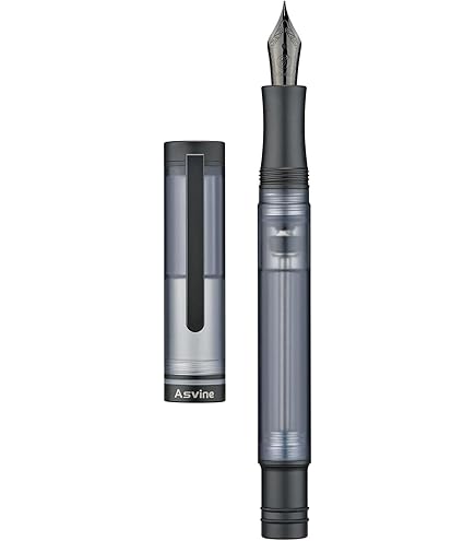 Penna Stilografica Asvine J16 In Titanio - Pennino Jowo Largo, Riempimento A Pistone, Design Elegante - Foto 8