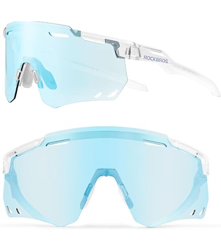 RAVS Sportbrille Für Radfahren & Ski – Mit 100% UV Schutz, Inkl. Band & Bügel, Winddicht