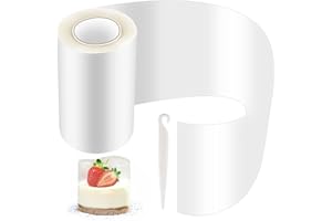 CUTIOLLY Folia Do KrawęDzi Tortu,Folia Na KrawęDzie Tortu, 25 cm(szer.) x 5 m (dł.),Przezroczysta,Do Wielokrotnego UżYtku,Do Ciast, Czekolady,Musu,Ciast I DeseróW