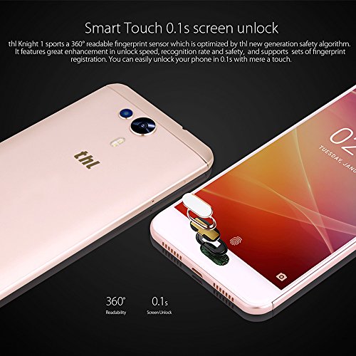 THL Knight 1 Smartphone, 5.5 Pollici FHD IPS Display Android 7.0 4G Telefono Cellulare, MT6750T Octa-Core 1.5GHz, 3GB RAM + 32GB ROM, 13.0MP Doppia Telecamera Posteriore / 8.0MP, Dual Sim 3100mAh Batteria WiFi Hotkont GPS OTG Cellulare -Nero