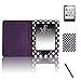Price comparison product image Xtra-Funky Exclusive Kindle Touch (7th Generation 2014 model) PU Leather Case Cover Wallet with Auto Sleep/Wake Function, includes Screen Protector and Stylus - Polka Purple