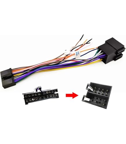 Câble ISO 16 Broches Inefala Pour Autoradio Android - Adaptateur Universel VW - Commandes Volant + RCA