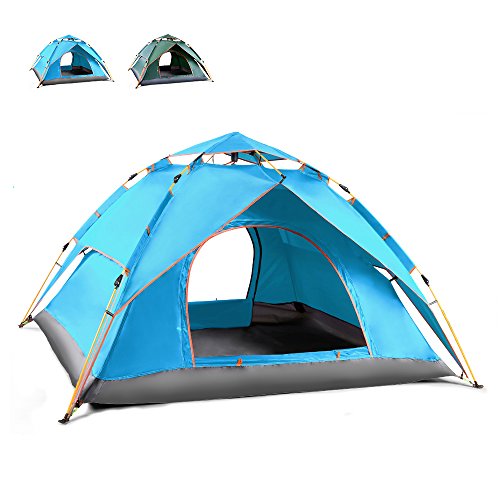 ZEEPIN Pop Up Beach Tent 3-4 Persons Automatic Instant Beach Tents Lagre Size Anti-UV Sun Shelter Canopy Tent for Beach Outdoor Activities