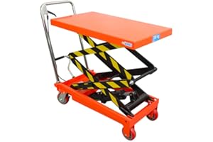 ECHO ENG echoENG Carrello sollevatore con Piattaforma a Doppio Pantografo| Altezza di sollevamento 1300 mm | Portata 350 kg | Dimensione tavola 850x500 | Transpallet a forbice |MA SL CP35