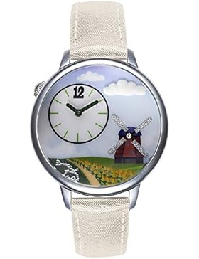 BRACCIALINI Armbanduhr Damen Postkarten Holland Niederlande Windmühlen Zifferblatt 3d hellblau Ihre 180/ab