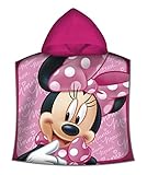 100% Poliéster Kids - Poncho Toalla, Diseño Minnie, color rosa, 50 x 100 cm (WD19611M)
