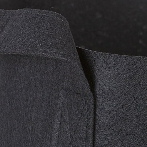 Shiningup 4 PCS Schwarz Runde Taschen Stoff Töpfe mit Griffen für Graden Pflanze - 3