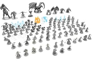 SFG Blacklist Games Miniatures: Fantasy Series 1 Stretch Goals - 66 stili - 10 figure grandi - 1 gigante 1 drago - 3 colori - altamente dettagliate (131 articoli)