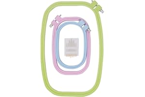 LAMXD 3 Size Colorful Embroidery Hoop Rectangle Square Embroidery Frame Cross Stitch Hoop Sewing Tool for Art Craft Handy Sewing (Multicolor), Embroidery Hoop…