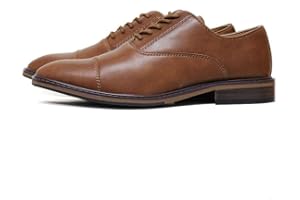 SURRIPA Black Formal Shoes for Men Cap Toe Lace Up Smart Oxford Brogues Derby Dress Mens Shoes