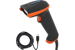 Tera Lector de código láser 1D Escáner de código de Barras con Cable de Mano A Prueba de Polvo A Prueba de Golpes Impermeable IP65 Compatible con iOS Windows para Biblioteca/Tienda,L5100Y