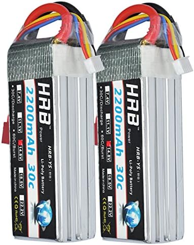 Ailikeoprte 2PCS 2200mAh 30C 14.8V 4S Rc Lipo battery with Dean T Plug for RC Racing Airplane Helicopter Car Truck Boat Traxxas Slash Hobby(4.17x1.34x1.22in)