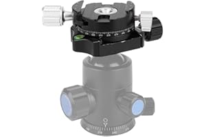 AMONIDA Tête de trépied panoramique à 360 °, Prise en Charge de la tête de trépied d'appareil Photo à échelle de Haute précision, Photographie panoramique à Rotation Horizontale Multi-Angle