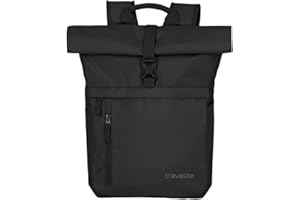 travelite zaino per il bagaglio a mano, zaino per laptop da 15,6 pollici, BASICS, zaino da viaggio con funzione roll-top, 60 cm, 35 litri