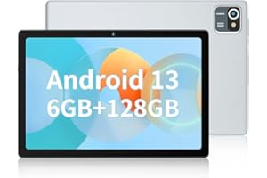 Lville Tablet 10 Zoll, Quad-Core Android 13, 6 GB RAM + 64 GB ROM(128 GB TF), WLAN, Bluetooth, IPS 1280 x 800, Akkus 5000 mAh (Silber)