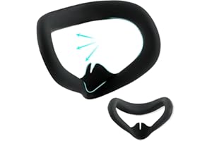 YHX-OU Slicone Face Cover Compatible with Meta/Oculus Quest 3S Face Pad,Sweat-Proof Silicone Eye Mask for Quest 3S PU Face Cushion（Black）