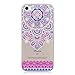 Produktbild iPhone 5/5S Transparent Hülle, iPhone 5S Silikon Hülle, Edaroo Lustige Tiere Cartoon Mädchen Series Muster Ultradünne Thin Klar Durchsichtig Transparent Weich Silikon Cover Tpu Gel Bumper Schutzhülle Weich Kristall Transparent Silicone Schutz Handyhülle Tasche Etui für iPhone 5/5S & iPhone SE - Mandala Blumen