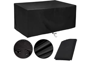 RNGCPTO Housse Table de Jardin 160x100x75cm Rectangulaire Imperméable, Bache de Protection Exterieur Anti-UV en Tissu Oxford pour Salon de Jardin (160x100x75cm)