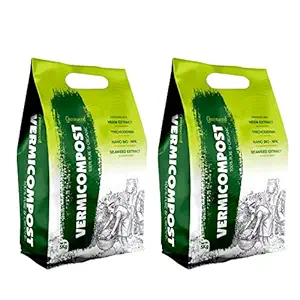 Greenwood 100% Organic Vermicompost Fertilizer Manure for Plants Enriched with Neem Extract as Insecticide 10Kg (5kg+5kg)
