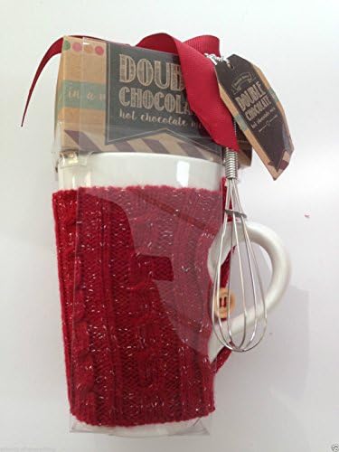 Hot Chocolate Gift Set with Hot Chocolate Mix Cosy Red Sweater and Whisk NEW