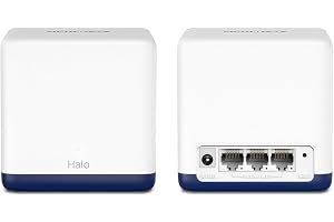 Mercusys TP-Link Halo H1900G (2 Pack) Mesh WiFi Router, AC1900Mbps, 2 stycken med täckning upp till 300 ㎡, 3 Gigabit Ethernet