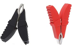 Aoowei Alligator Clips Red + Black 50A Butterfly Type Insulative Full Protective Crocodile Clips for Car Battery Clip Power Test Cables 2pcs