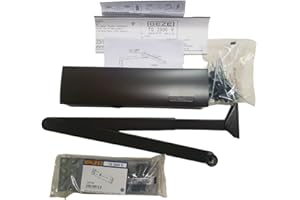 ALIRANTA GEZE TS 2000 V BC Braun Gestängetürschließer für einflügelige Türen bis 1250 mm Flügelbreite mit Gestänge und Montageplatte/Set 3 in 1