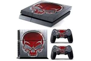 FUNKY PLANET PS4 - Adhesivo decorativo para PS4 Playstation 4 (calavera roja)