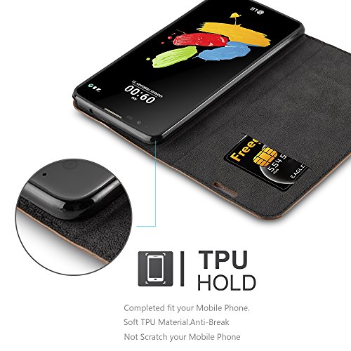 LG STYLUS 2 Funda Estilo Libro de Cuero Sint  tico en MARR  N CAF   de Cadorabo  Dise  o IM  N INVISIBLE      Cubierta Protectora con Cierre Magn  tico  Tarjetero y Funci  n de Suporte     Protecci  n Carcasa Caja Etui Case Cover