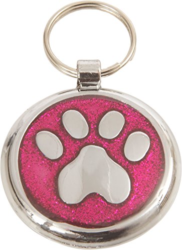 20mm-Tagiffany-Deep-Pink-Shimmer-Pet-ID-TagDisc-Paw-Design-for-Dogs-Cats-FREE-deep-engraving