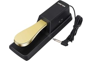 CHUER Pedale Sustain per Tastiera Keyboard, Stile Pianoforte Adatto per Tastiera Roland, Casio, Korg, Tastiera MIDI e Digital Piano con Tappetino Antiscivolo