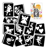 24 FAIRY themed Girls Glitter Tattoo Body Art Stencil pack