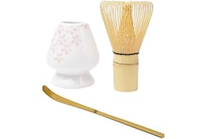 LUUKUP Traditionnelle Accessoire de cérémonie du Matcha, kit de démarrage Matcha fait à la main, pour la cérémonie du thé japonais traditionnel ou un usage quotidien (E)