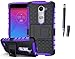 Produktbild ISENPENK LG Leon 4G LTE H340N/LG Leon Dual SIM(2015)Hülle mit Schwarz kapazitive Feder,TPU+PC Ultra Slim Silikon Tough Rugged Dual-Layer Hardcase with Built-in Kickstand Thin Schutzhüllen,Wasserdicht Shockproof Anti Slip Protection Stand Case Tasche für LG Leon 4G LTE H340N/LG Leon Dual SIM(2015) 4.5Zoll-[lila]+Schwarz kapazitive Feder