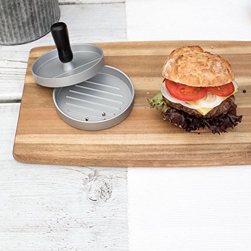 Rustler Hamburgerpresse mit komfortablem Griff in silber| Burgerpresse ist antihaftbeschichtet und aus robustem Aluguss | für perfekte Burgerpatties - 8