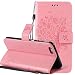 Produktbild iPhone 6 Plus Hülle,3-in1 ISENPENK für iPhone 6s Plus Leder hülle,Leder PU Lederhülle Muster Baum Schmetterling Katze Phone Protect Flip Hülle Case Bookstyle Cover Schale Standfunktion Etui Schutzhülle Tasche Credit Card Slots Wallet Case Leder Tasche mit Weich TPU Innere Brieftasche Schutzhülle [Rosa]