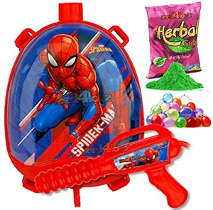 zest 4 toyz Holi Pichkari High Pressure Water Gun Toy with Back Holding Tank Water Capacity 1.5 litres Approx N Holi Combo 100 Pcs Water Balloons & 1 Pkt Holi Color for Kid Boys Girls (Nova Tank)