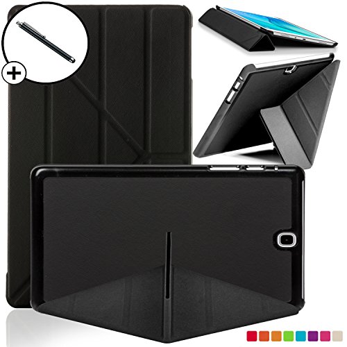 Forefront Cases® Neue Origami Leder Hülle / Tasche / Case / Cover für Samsung Galaxy Tab A 9.7 SM-T550 (Mai 2015) - Rundum-Geräteschutz und intelligente Auto-Sleep-Wake-Funktion mit 3-JAHRES-GARANTIE VON FOREFRONT CASES - inkl. Eingabestift